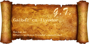 Galbács Tivadar névjegykártya