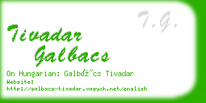 tivadar galbacs business card